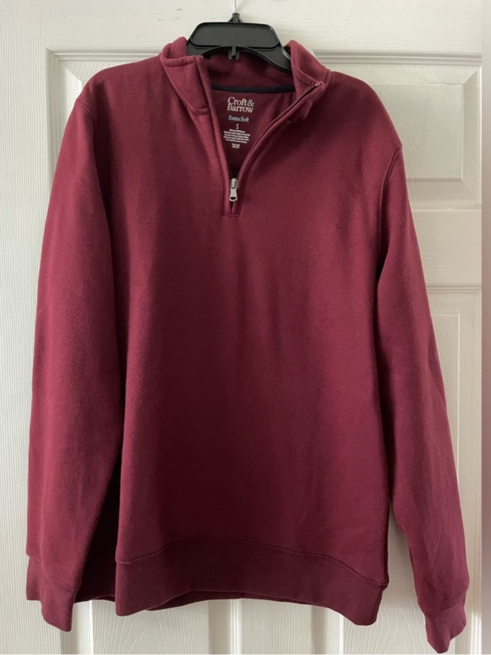 NWOT croft & barrow Men's Wine Zip-Up Sweatshirt